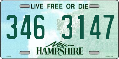 NH license plate 3463147