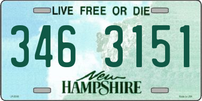 NH license plate 3463151