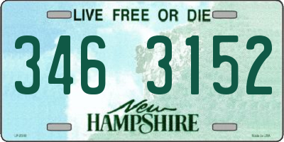 NH license plate 3463152