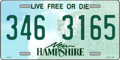 NH license plate 3463165