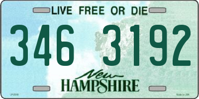 NH license plate 3463192