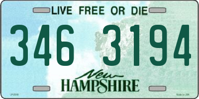 NH license plate 3463194