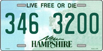 NH license plate 3463200