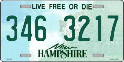 NH license plate 3463217