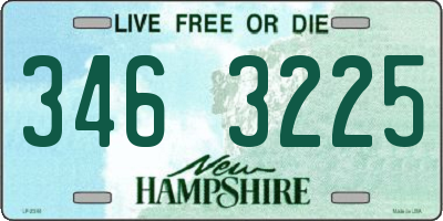 NH license plate 3463225