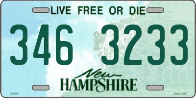 NH license plate 3463233