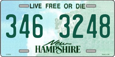 NH license plate 3463248