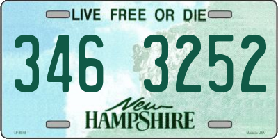NH license plate 3463252