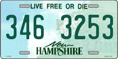 NH license plate 3463253