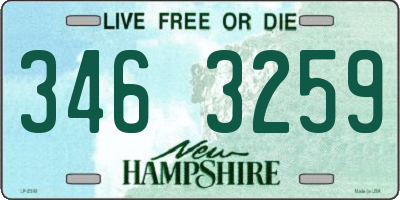 NH license plate 3463259