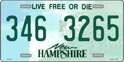 NH license plate 3463265