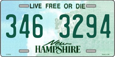 NH license plate 3463294