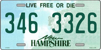 NH license plate 3463326