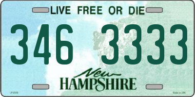 NH license plate 3463333