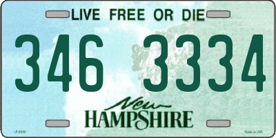 NH license plate 3463334