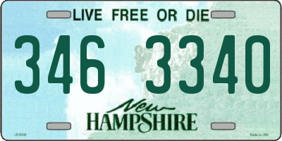 NH license plate 3463340