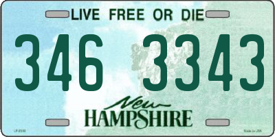NH license plate 3463343