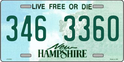 NH license plate 3463360