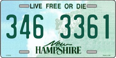NH license plate 3463361
