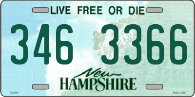 NH license plate 3463366