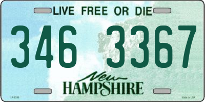 NH license plate 3463367