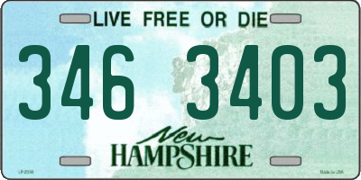 NH license plate 3463403