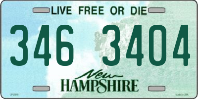 NH license plate 3463404