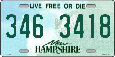 NH license plate 3463418