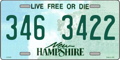 NH license plate 3463422