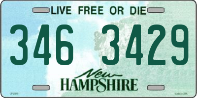 NH license plate 3463429