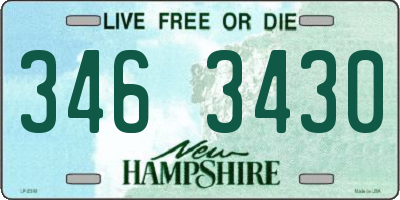 NH license plate 3463430