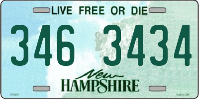 NH license plate 3463434