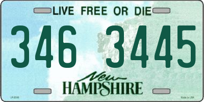NH license plate 3463445