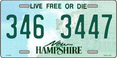 NH license plate 3463447