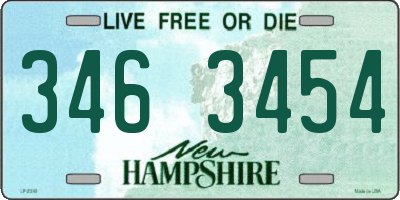NH license plate 3463454