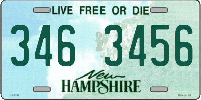 NH license plate 3463456