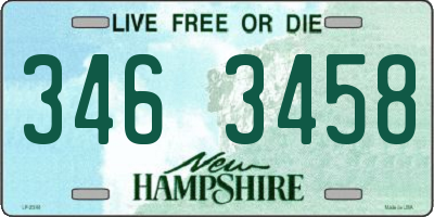 NH license plate 3463458