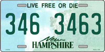 NH license plate 3463463