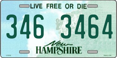 NH license plate 3463464