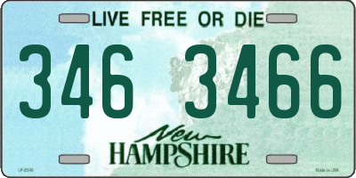 NH license plate 3463466