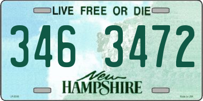 NH license plate 3463472