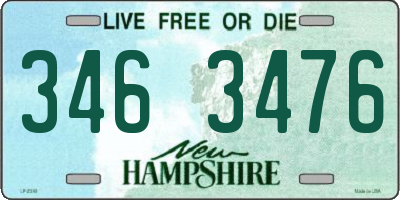 NH license plate 3463476
