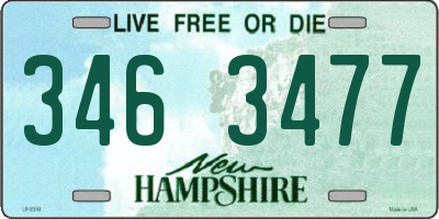 NH license plate 3463477