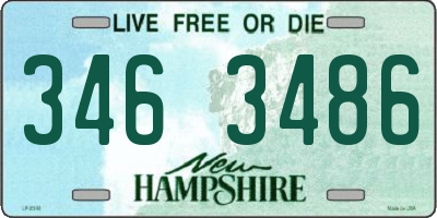 NH license plate 3463486