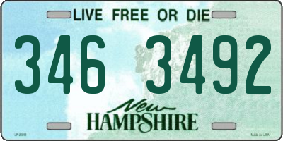 NH license plate 3463492