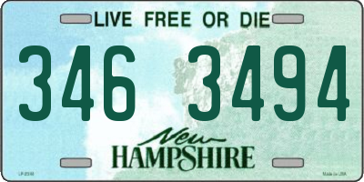 NH license plate 3463494