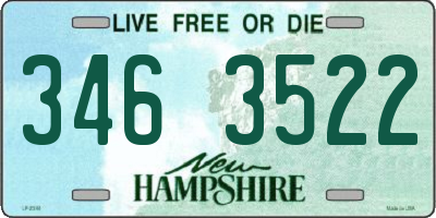 NH license plate 3463522