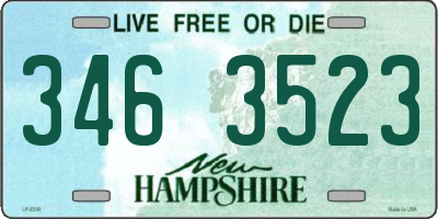 NH license plate 3463523
