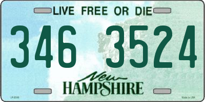 NH license plate 3463524