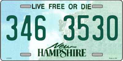 NH license plate 3463530